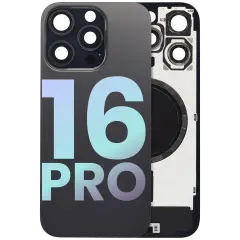 Back Glass With Steel Plate With MagSafe Magnet Pre-Installed Compatible For iPhone 16 Pro (Service Pack) (Black Titanium) 
