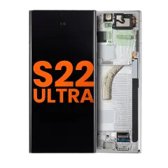 OLED Assembly With Frame Compatible For Samsung Galaxy S22 Ultra 5G (Blemish: Grade B) (Phantom White)