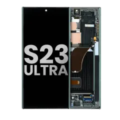 OLED Assembly With Frame Compatible For Samsung Galaxy S23 Ultra 5G (US & International) (Used OEM Pull: Grade B/C) (Sky Blue & Lime)