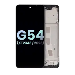 LCD Assembly With Frame Compatible For Moto G54 (XT2343 / 2023) (Genuine OEM) (Black)