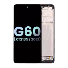 LCD Assembly With Frame For Motorola Moto G60 (XT2135 / 2021) (Genuine OEM) (Black)