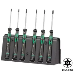 Kraftform Precision Torx Screwdriver Set with Rack (2067 /2066 ) (Wera)