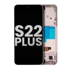 OLED Assembly With Frame Compatible For Samsung Galaxy S22 5G (Used OEM Pull: Grade B/C) (Pink Gold)
