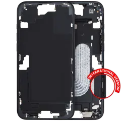 Mid-Frame Housing With Power And Volume Button Compatible For iPhone 16 Plus (International Version) (Used OEM Pull: Grade A) (Black)