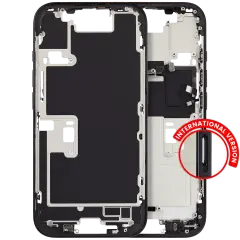 Mid-Frame Housing With Power And Volume Button Compatible For iPhone 16 Pro (International Version) (Used OEM Pull: Grade A) (Black Titanium)