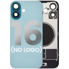 Back Glass With Steel Plate With MagSafe Magnet Pre-Installed Compatible For iPhone 16 (No Logo) (Teal)