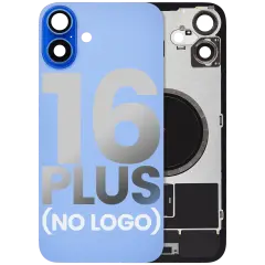 Back Glass With Steel Plate With MagSafe Magnet Pre-Installed Compatible For iPhone 16 Plus (No Logo) (Ultramarine)