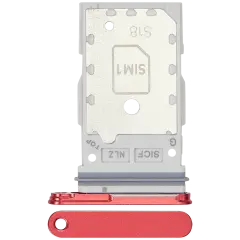 Dual Sim Card Tray Compatible For Samsung Galaxy S25 / S25 Plus (Premium) (Coral Red)