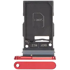 Single Sim Card Tray Compatible For Samsung Galaxy S25 / S25 Plus (Premium) (Coral Red)