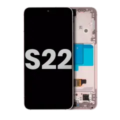 OLED Assembly With Frame Compatible For Samsung Galaxy S22 5G (Used OEM Pull: Grade A) (Pink Gold)