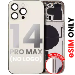Back Housing W/ Small Pre-Installed Compatible For iPhone 14 Pro Max (US Version) (No Logo) (Aftermarket Plus) (Gold)