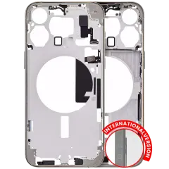 Mid-Frame Housing With Power And Volume Button Compatible For iPhone 15 Pro (International Version) (Used OEM Pull: Grade B) (Natural Titanium)