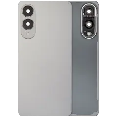 Back Cover Glass With Camera Lens For Samsung Galaxy S25 Edge (No Logo) (Aftermarket Plus) (Titanium Silver)