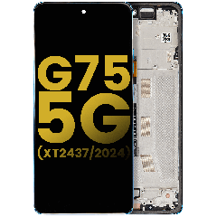 LCD Assembly With Frame Compatible For Motorola Moto G75 5G (XT2437 / 2024) (Refurbished) (Aqua Blue)