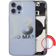 Back Housing W/ Small Components Pre-Installed Compatible For iPhone 13 Pro Max (International Version) (Used OEM Pull: Grade C) (Sierra Blue)