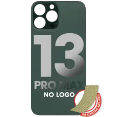 Back Glass With 3M Adhesive For iPhone 13 Pro Max (No Logo / Large Camera Hole) (Alpine Green)