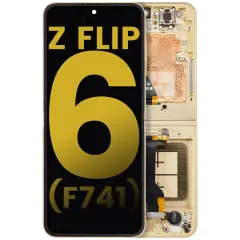 Inner OLED Assembly With Frame Compatible For Samsung Galaxy Z Flip 6 (F741) (US & International) (Refurbished) (Yellow) 
