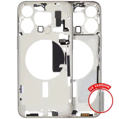 Mid-Frame Housing  W/ Small Parts For iPhone 15 Pro Max (US Version) (Aftermarket Plus) (White Titanium)