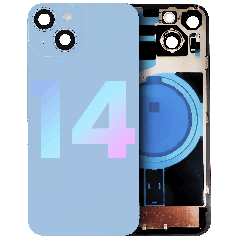 Back Glass w/ MagSafe Magnet & NFC & Flashlight Flex For iPhone 14 (Service Pack) (Blue)