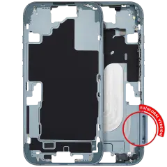 Mid-Frame Housing With Power And Volume Button For iPhone 16 (EU / Global Version) (Aftermarket Plus) (Teal)