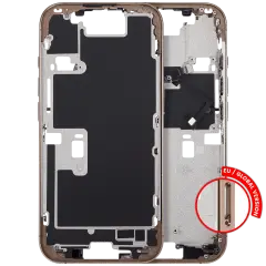 Chasis (marco intermedio) con Power y Botón de volumen para iPhone 16 Pro (versión UE / global) (Compatible Plus)