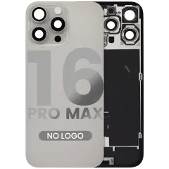 Back Glass w/ MagSafe Magnet & NFC & Flashlight Flex For iPhone 16 Pro Max (Aftermarket) (Natural Titanium) (No Logo)