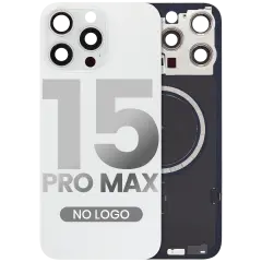 Back Glass w/ MagSafe Magnet For iPhone 15 Pro Max (Aftermarket) (White Titanium) (No Logo)