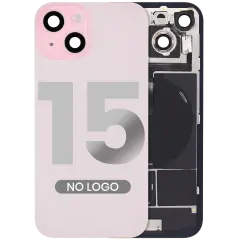 Back Glass w/ MagSafe Magnet & NFC & Flashlight Flex For iPhone 15 (Aftermarket) (Pink) (No Logo)
