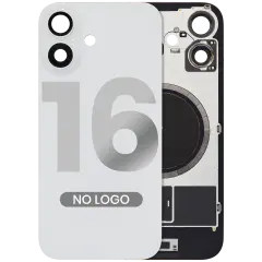 Back Glass w/ MagSafe Magnet For iPhone 16 (Aftermarket) (White) (No Logo)