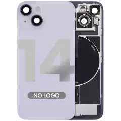 Back Glass With Steel Plate With Wireless NFC & MagSafe Magnet Pre-Installed For iPhone 14 (No Logo) (Purple)