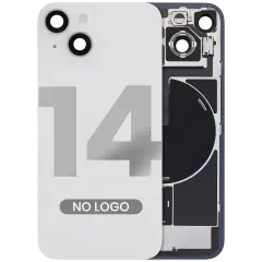 Back Glass With Steel Plate With Wireless NFC & MagSafe Magnet Pre-Installed For iPhone 14 (No Logo) (Starlight)