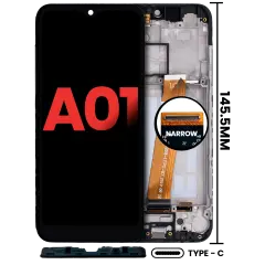 LCD Assembly With Frame For Samsung Galaxy A01 4G (A015 / 2020) (US Model) (TYPE-C Frame) (Aftermarket Plus) (All Colors)
