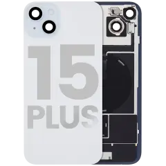 Back Glass w/ MagSafe Magnet & NFC & Flashlight Flex For iPhone 15 Plus (Used OEM Pull: Grade B) (Blue)