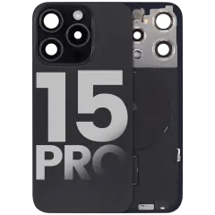 Back Glass w/ MagSafe Magnet & NFC & Flashlight Flex For iPhone 15 Pro (Used OEM Pull: Grade B) (Black Titanium)