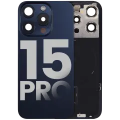 Back Glass w/ MagSafe Magnet & NFC & Flashlight Flex For iPhone 15 Pro (Used OEM Pull: Grade B) (Blue Titanium)