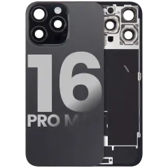 Back Glass w/ MagSafe Magnet & NFC & Flashlight Flex For iPhone 16 Pro Max (Quality - OEM Pull C) (Black Titanium)