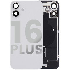 Back Glass w/ MagSafe Magnet & NFC & Flashlight Flex For iPhone 16 Plus (Used OEM Pull: Grade C) (White)