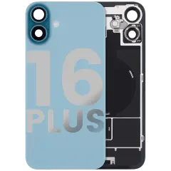 Back Glass w/ MagSafe Magnet & NFC & Flashlight Flex For iPhone 16 Plus (Quality - OEM Pull C) (Teal)