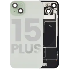 Back Glass w/ MagSafe Magnet & NFC & Flashlight Flex For iPhone 15 Plus (Quality - OEM Pull C) (Green)