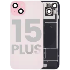 Back Glass w/ MagSafe Magnet & NFC & Flashlight Flex For iPhone 15 Plus (Quality - OEM Pull C) (Pink)