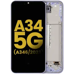 OLED Assembly With Frame For Samsung Galaxy A34 5G (A346 / 2023) (Refurbished) (Violet)