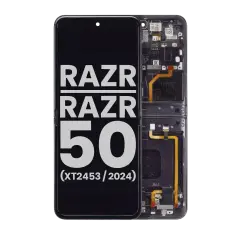 Main OLED Assembly For Motorola Razr / Razr 50 (XT2453 / 2024) (Used OEM Pull Garde : A ) (Koala Grey)