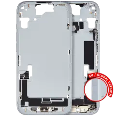 Mid-Frame Housing W/ Charging Port Flex & Small Parts For iPhone 15 (EU / Global Version) (Used OEM Pull: Grade B) (Blue)