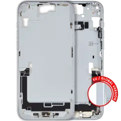 Mid-Frame Housing W/ Charging Port Flex & Small Parts For iPhone 15 Plus (EU / Global Version) (Used OEM Pull: Grade B) (Blue)