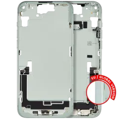 Mid-Frame Housing  W/ Charging Port Flex & Small Parts  For iPhone 15 Plus (EU / Global Version) (Used OEM Pull: Grade B) (Green)