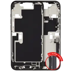Mid-Frame Housing  W/ Charging Port Flex & Small Parts  For iPhone 16 Pro Max (EU / Global Version) (Used OEM Pull: Grade C) (Black Titanium)