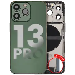 Back Housing W/ Charging Port Flex & Small Parts  For iPhone 13 Pro (US Version) (Used OEM Pull: Grade A) (Alpine Green)