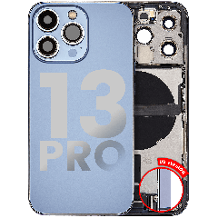 Back Housing W/ Charging Port Flex & Small Parts  For iPhone 13 Pro (US Version) (Used OEM Pull: Grade A) (Sierra Blue)