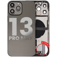 Back Housing W/ Charging Port Flex & Small Parts For iPhone 13 Pro Max (EU / Global Version) (Used OEM Pull: Grade C) (Graphite)