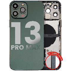Back Housing W/ Charging Port Flex & Small Parts  For iPhone 13 Pro Max (EU / Global Version) (Used OEM Pull: Grade B) (Alpine Green)